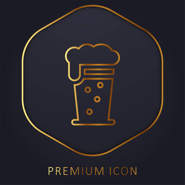 Logo lub ikona złotej linii piwa - Wektor, obraz