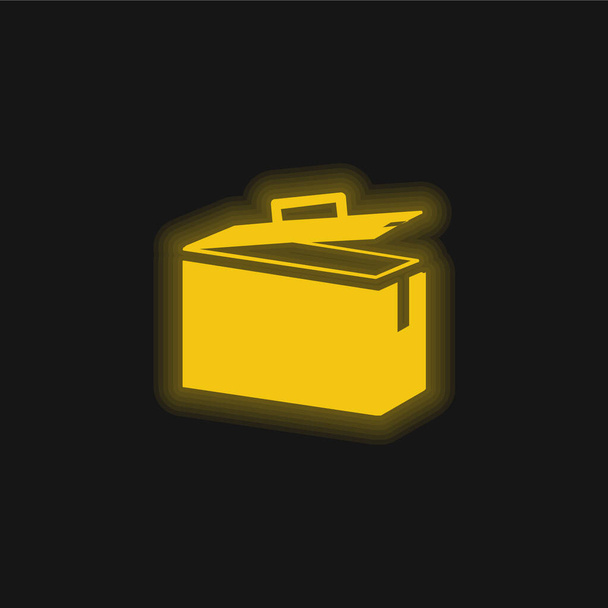 Latón de munición amarillo brillante icono de neón - Vector, Imagen