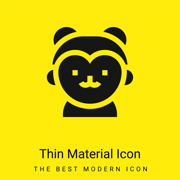 Boy minimal bright yellow material icon - Vector, Image
