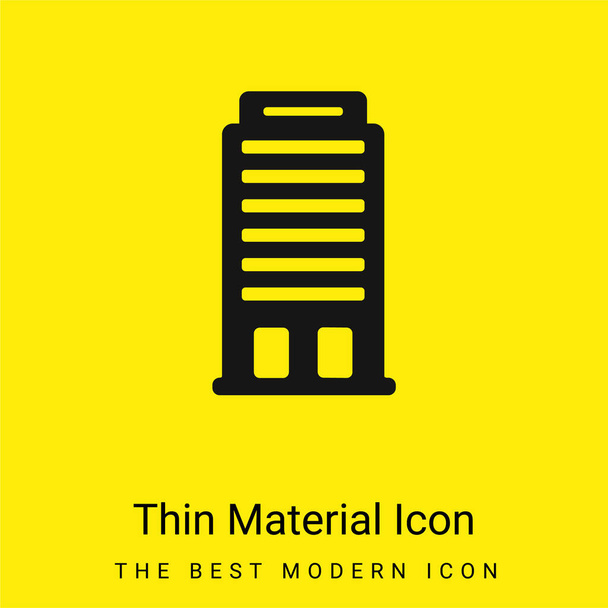 Big Building icona minimale materiale giallo brillante - Vettoriali, immagini
