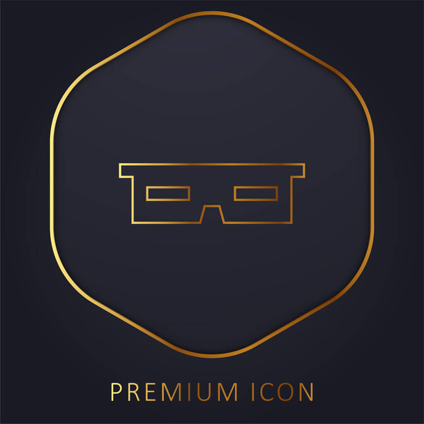 3d Glasses golden line premium logo or icon - Vector, Image