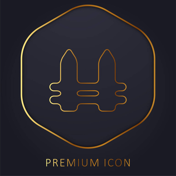 Cerca Negro línea de oro logotipo premium o icono - Vector, imagen