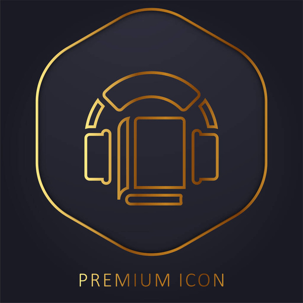 Audiobook arany vonal prémium logó vagy ikon - Vektor, kép