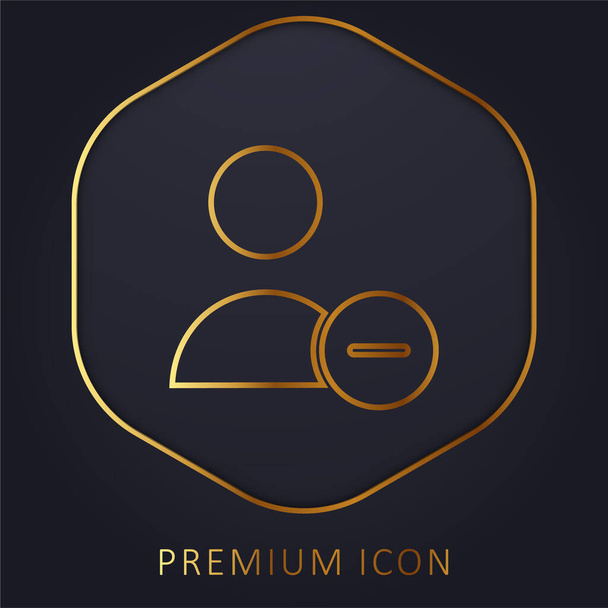 Bloquear usuario línea de oro logotipo premium o icono - Vector, imagen