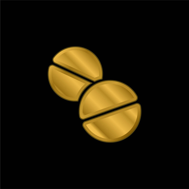 Ασπιρίνες επίχρυσες μεταλλικές εικονίδιο ή φορέας λογότυπου - Διάνυσμα, εικόνα