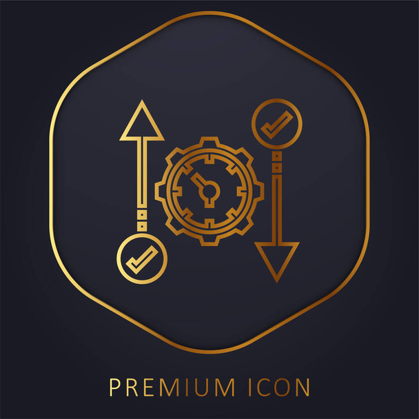 Ágil línea dorada logotipo premium o icono - Vector, Imagen