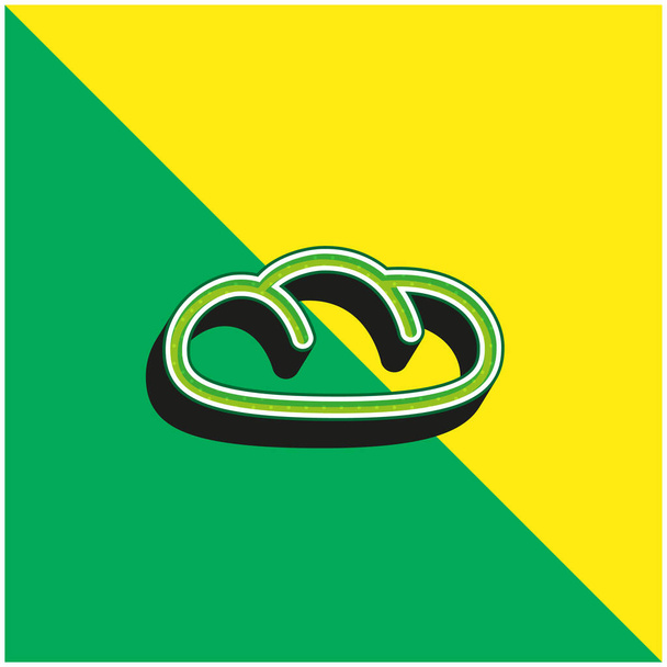 Brot Grünes und gelbes modernes 3D-Vektorsymbol-Logo - Vektor, Bild