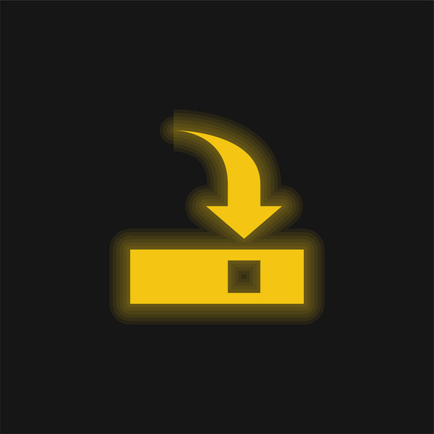 Dodaj ikonę żółtego świecącego neonu Dock - Wektor, obraz
