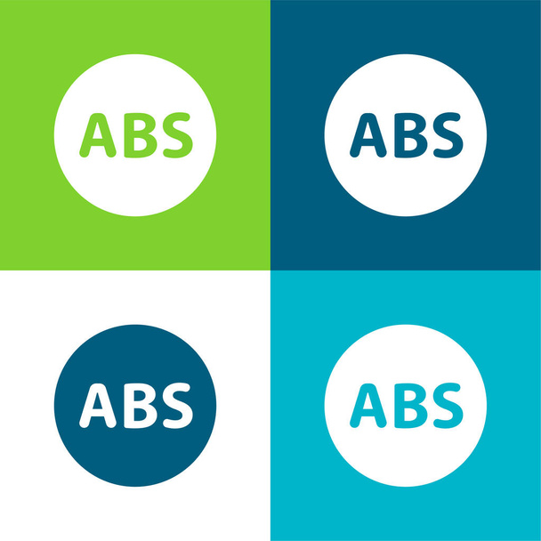 ABS Flat vier kleuren minimale pictogram set - Vector, afbeelding