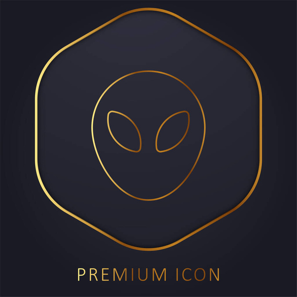 Logotipo o icono premium de línea dorada alienígena - Vector, imagen