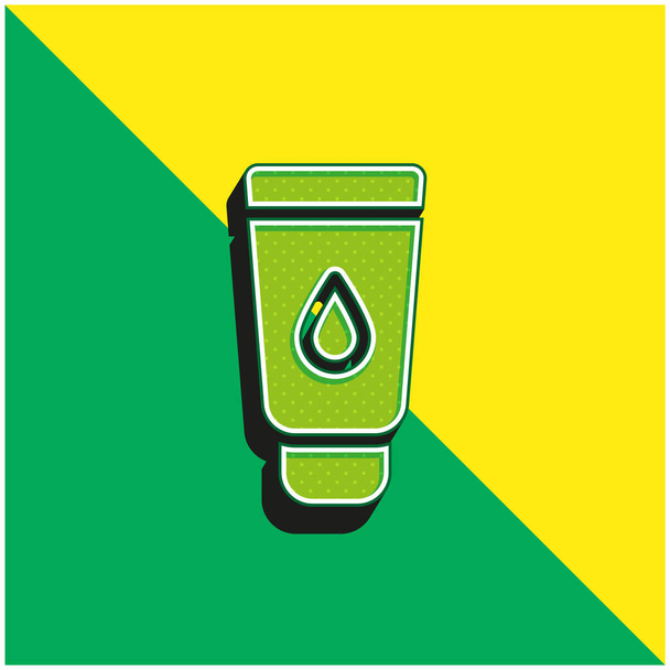 Creme de bebê Verde e amarelo moderno logotipo vetor 3d ícone - Vetor, Imagem