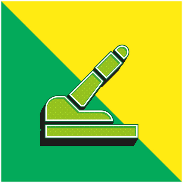 Bremse Grünes und gelbes modernes 3D-Vektor-Symbol-Logo - Vektor, Bild