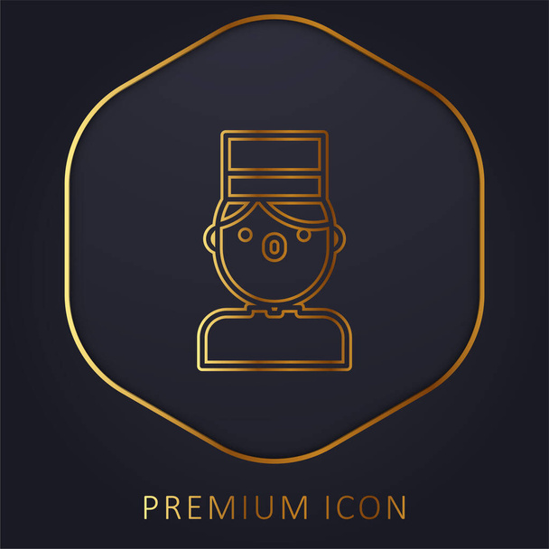 Bellboy arany vonal prémium logó vagy ikon - Vektor, kép