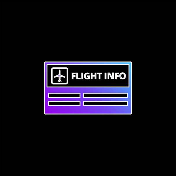Αεροδρόμιο Πληροφορίες Πτήσης σήμα μπλε κλίση διάνυσμα εικονίδιο - Διάνυσμα, εικόνα