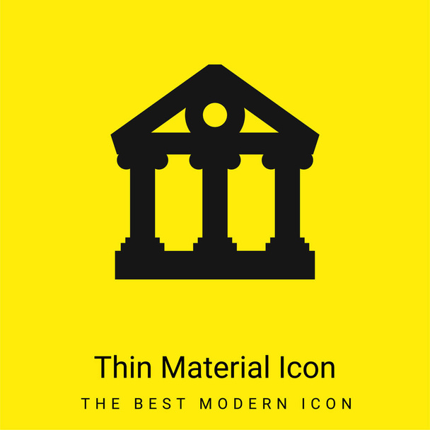 Banco mínimo icono de material amarillo brillante - Vector, imagen