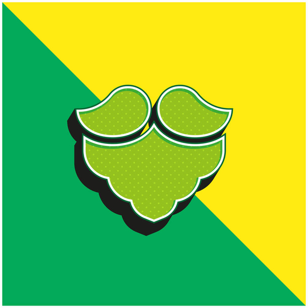 Barba Verde e giallo moderno logo icona vettoriale 3d - Vettoriali, immagini