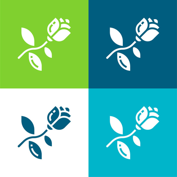 Blossom Flat four color minimal icon set - Vector, Image