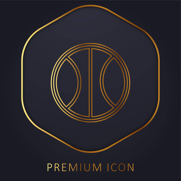 Basketball Ball golden line premium logo or icon - Vector, Image