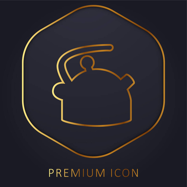 Kazán Silhouette arany vonal prémium logó vagy ikon - Vektor, kép