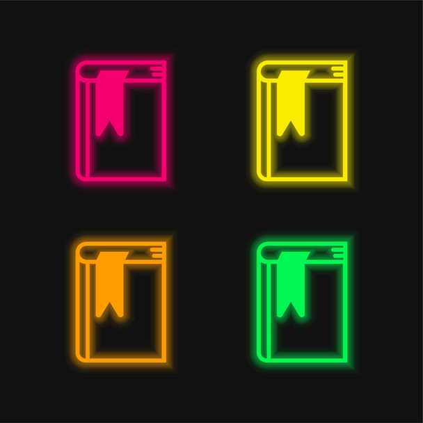 Програма чотирьох кольорів, що світяться неоном Векторна піктограма
 - Вектор, зображення