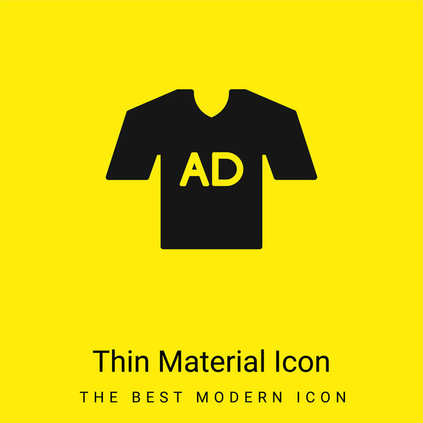 AD T Shirt minimal bright yellow material icon - Vector, Image