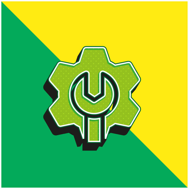 Admin Green and yellow modern 3d vector icon - Вектор, зображення