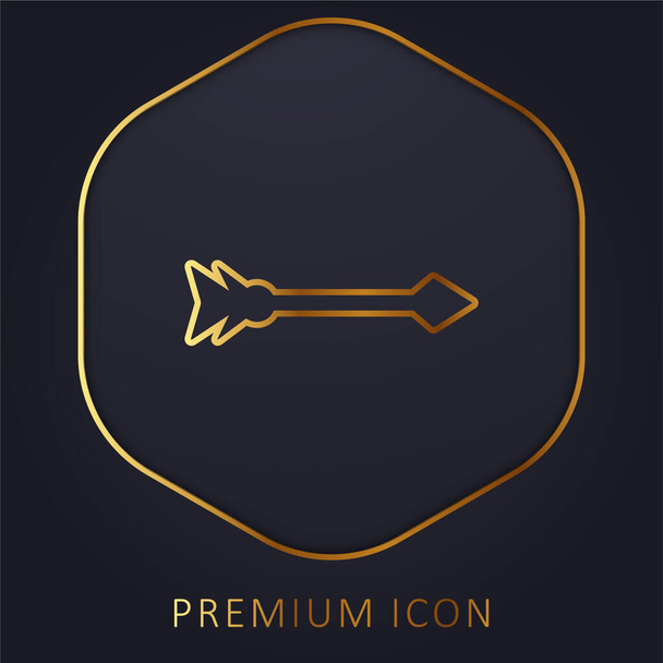 Flecha de oro logotipo de línea premium o icono - Vector, Imagen