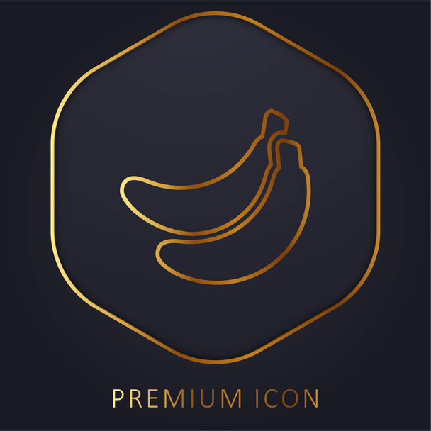 Bananas golden line premium logo or icon - Vector, Image