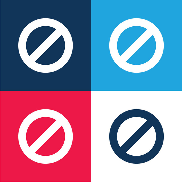 Bloc bleu et rouge quatre couleurs minimum jeu d'icônes - Vecteur, image