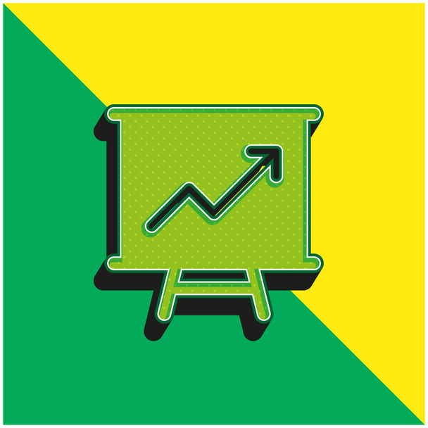 Bordo Logo moderno verde e giallo dell'icona del vettore 3d - Vettoriali, immagini