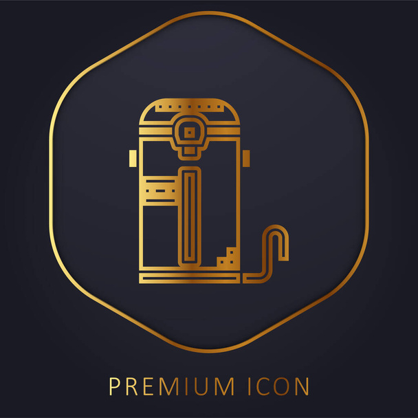 Caldera línea de oro logotipo premium o icono - Vector, Imagen