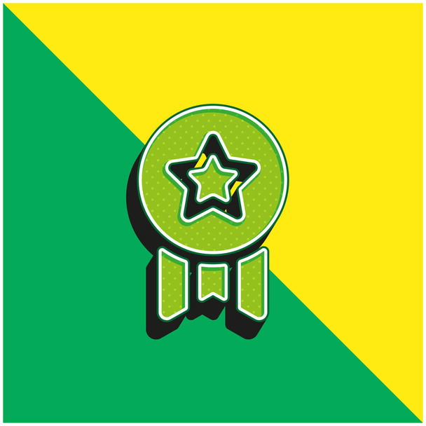 Premio verde y amarillo moderno logotipo del icono del vector 3d - Vector, Imagen