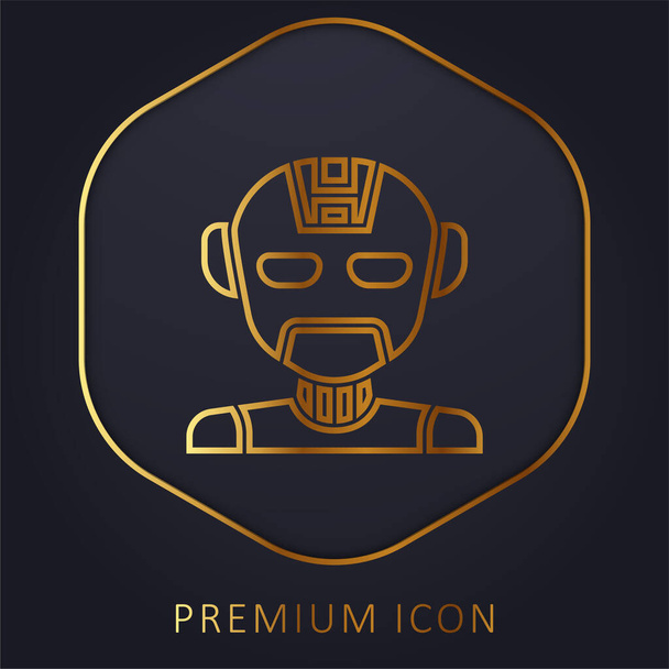 Artificial Intelligence línea dorada logotipo premium o icono - Vector, imagen