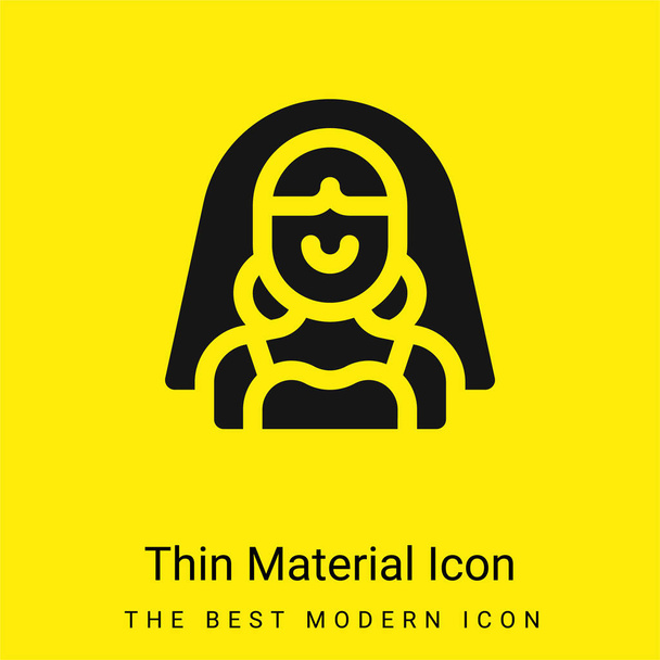 Bruid minimaal helder geel materiaal icoon - Vector, afbeelding