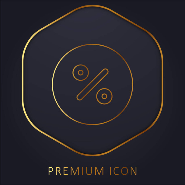 Banca línea de oro logotipo premium o icono - Vector, imagen