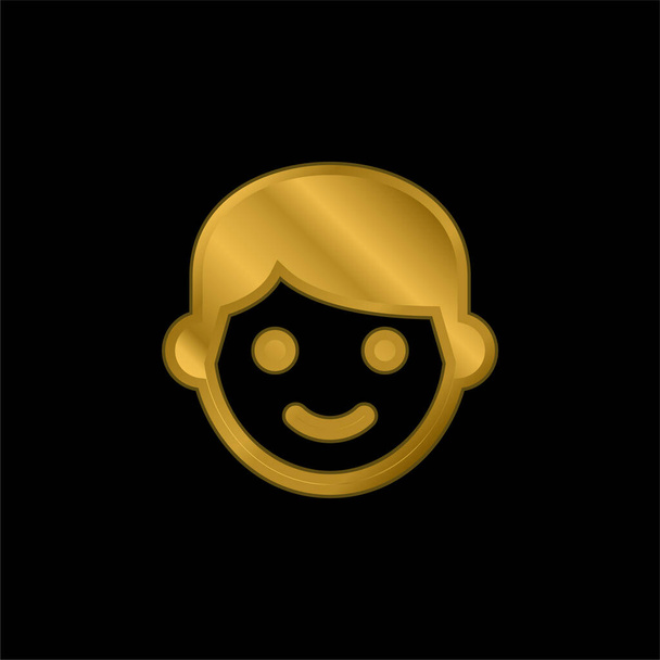 Boy banhado a ouro ícone metálico ou vetor logotipo - Vetor, Imagem