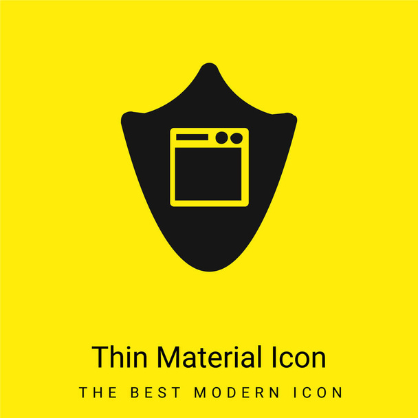 App Shield mínimo icono de material amarillo brillante - Vector, Imagen