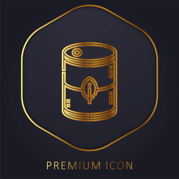 Biodiesel golden line premium logo or icon - Vector, Image