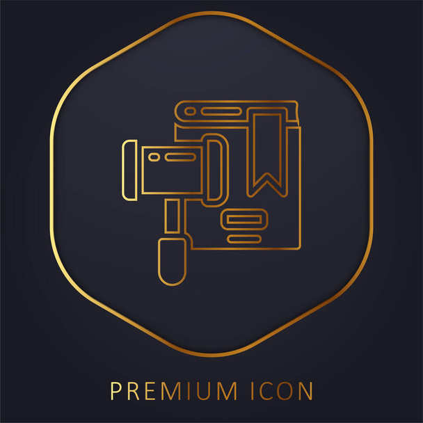 Aukció arany vonal prémium logó vagy ikon - Vektor, kép