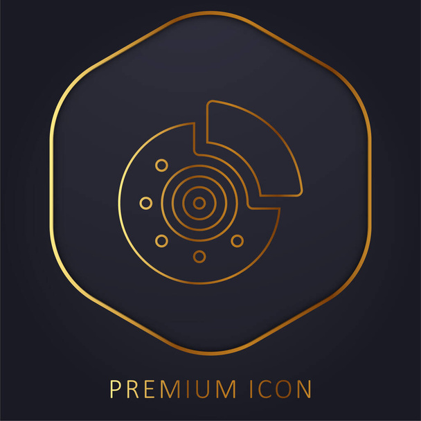 Freno de línea dorada logotipo premium o icono - Vector, Imagen