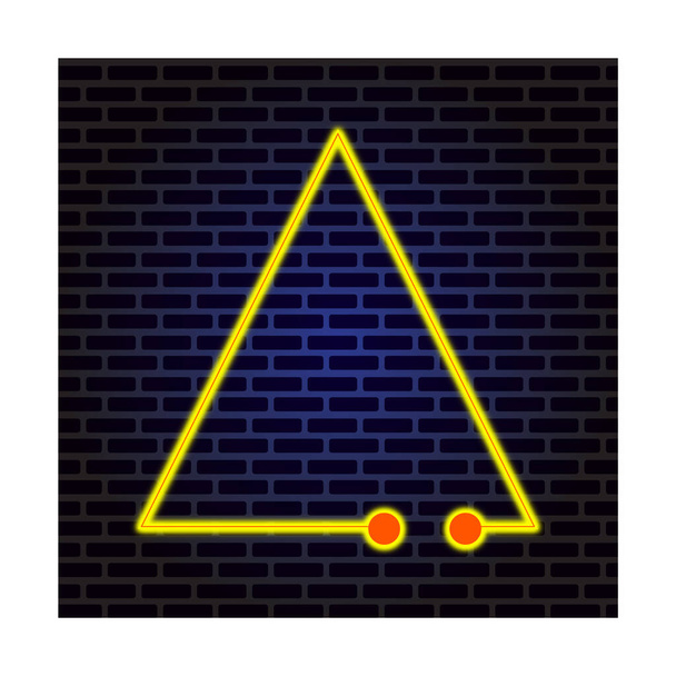neon lights,Neon glowing triangle on darkisolated. Vector illustration. - Vector, Image