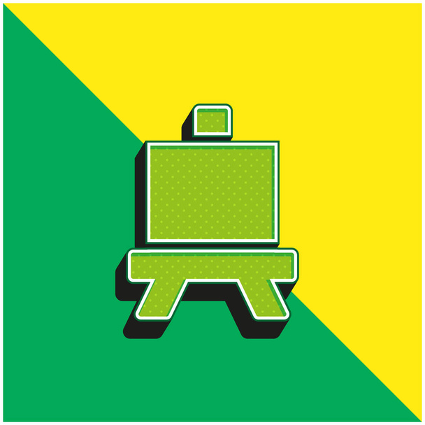 Art Board Zöld és sárga modern 3D vektor ikon logó - Vektor, kép
