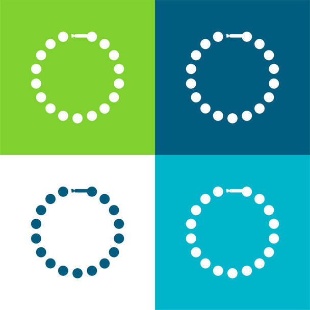 Pulsera plana de cuatro colores icono mínimo conjunto - Vector, Imagen