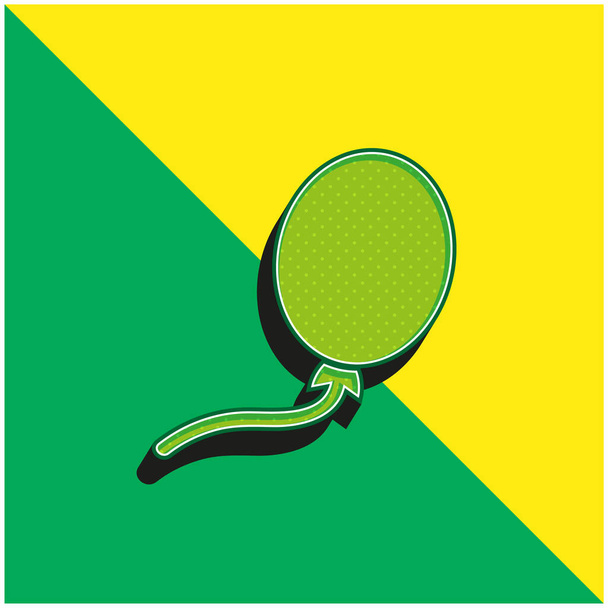 Black Balloon Shape Green and yellow modern 3d vector icon logo - Vector, Image