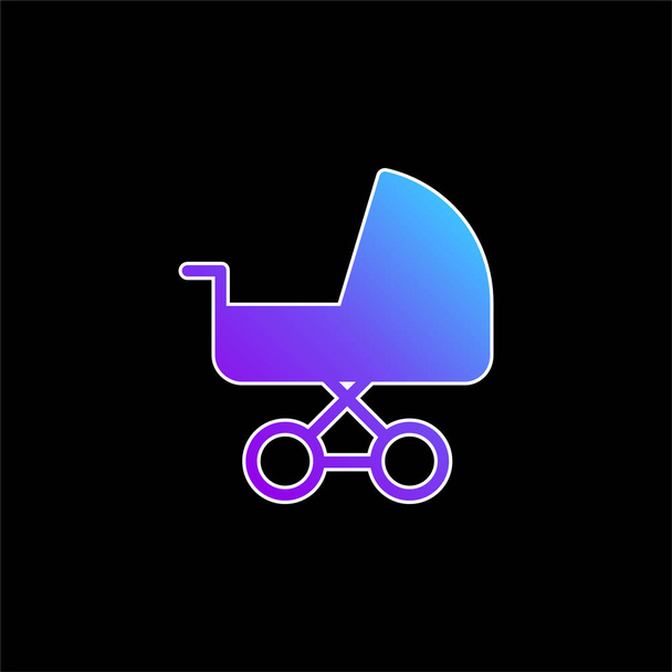 Baby Carriage modrý gradient vektor ikona - Vektor, obrázek