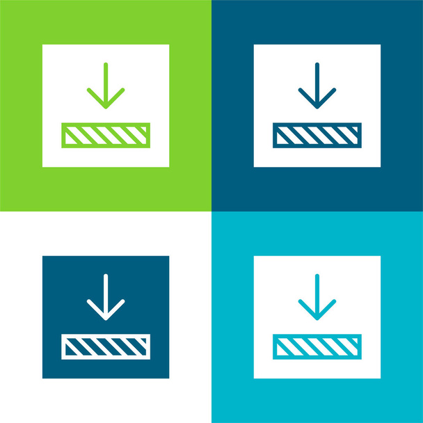 Alineación Conjunto de iconos mínimo de cuatro colores plano - Vector, Imagen