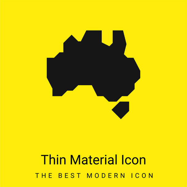 Australië minimale helder geel materiaal icoon - Vector, afbeelding