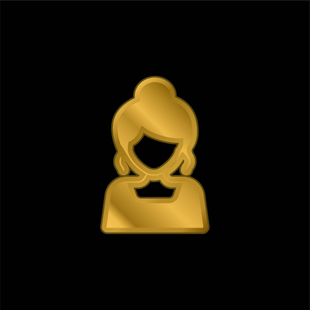 Bride gold plated metalic icon or logo vector - Vector, Image