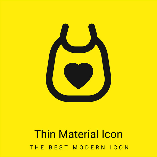 Bavoir bébé minimaliste jaune vif icône matérielle - Vecteur, image