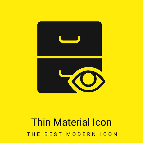 Archive minimal bright yellow material icon - Vector, Image